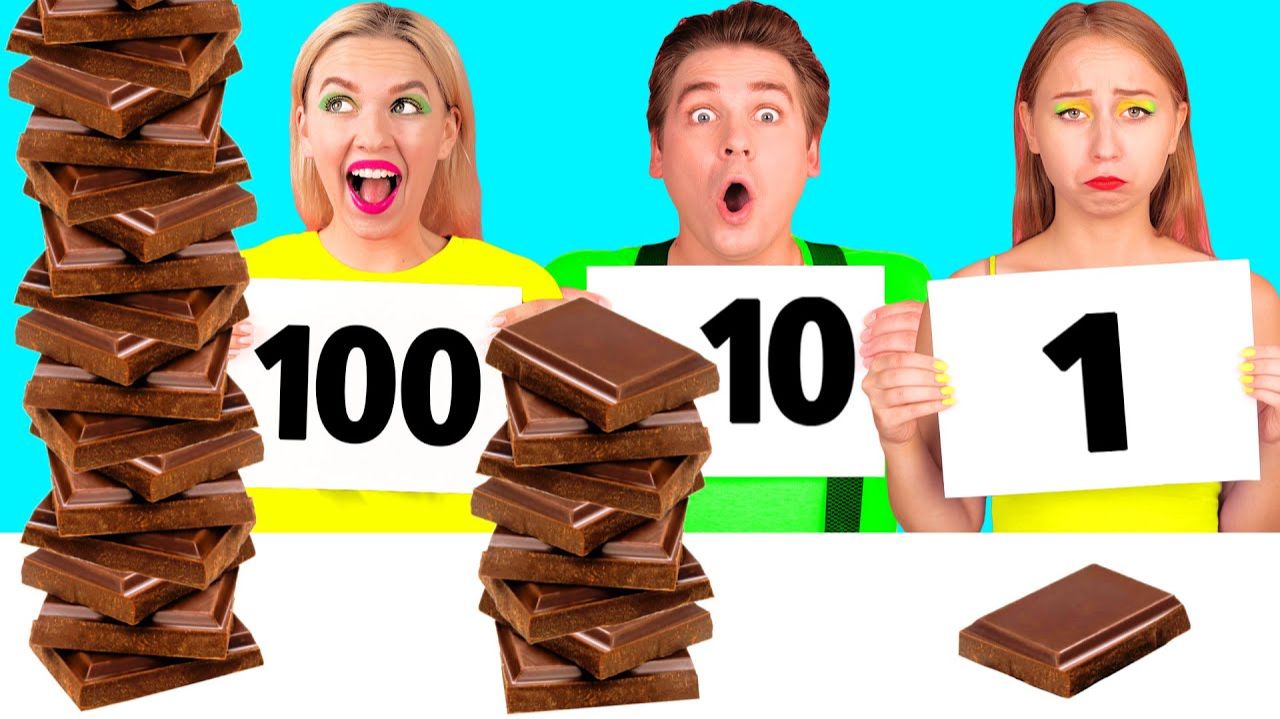 1, 10 или 100 Слоев Еды Челлендж от BooBoom Challenge смотреть онлайн