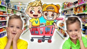 Влад и Ники играют и ходят по магазинам