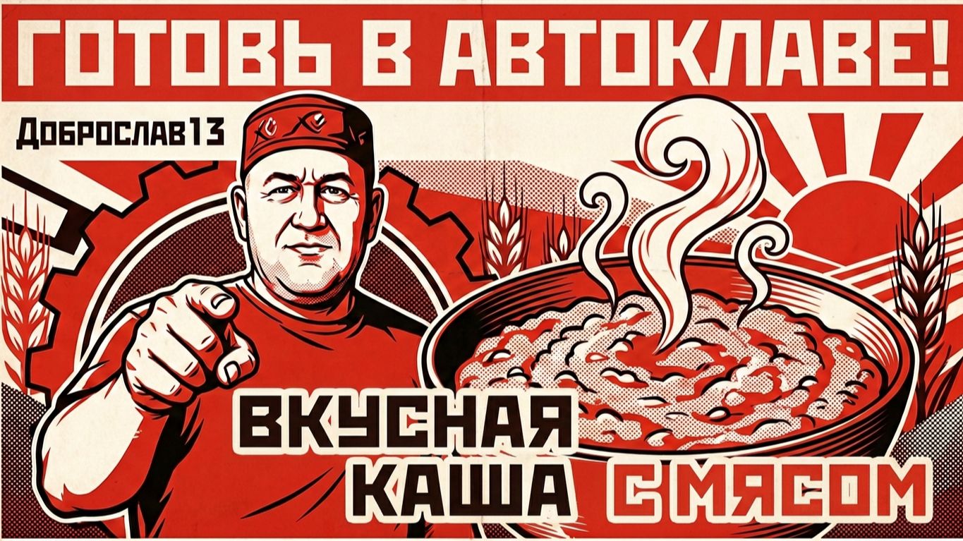 Настоящий МУЖСКОЙ ОБЕД Полба со свининой в автоклаве — Полезно, просто и очень ВКУСНО!