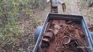 Вернулся за УЖД_Нашли схрон металла  Накопали 600 кг_Целый прицеп железа_ЗАСТРЯЛИ #копметаллавлесу