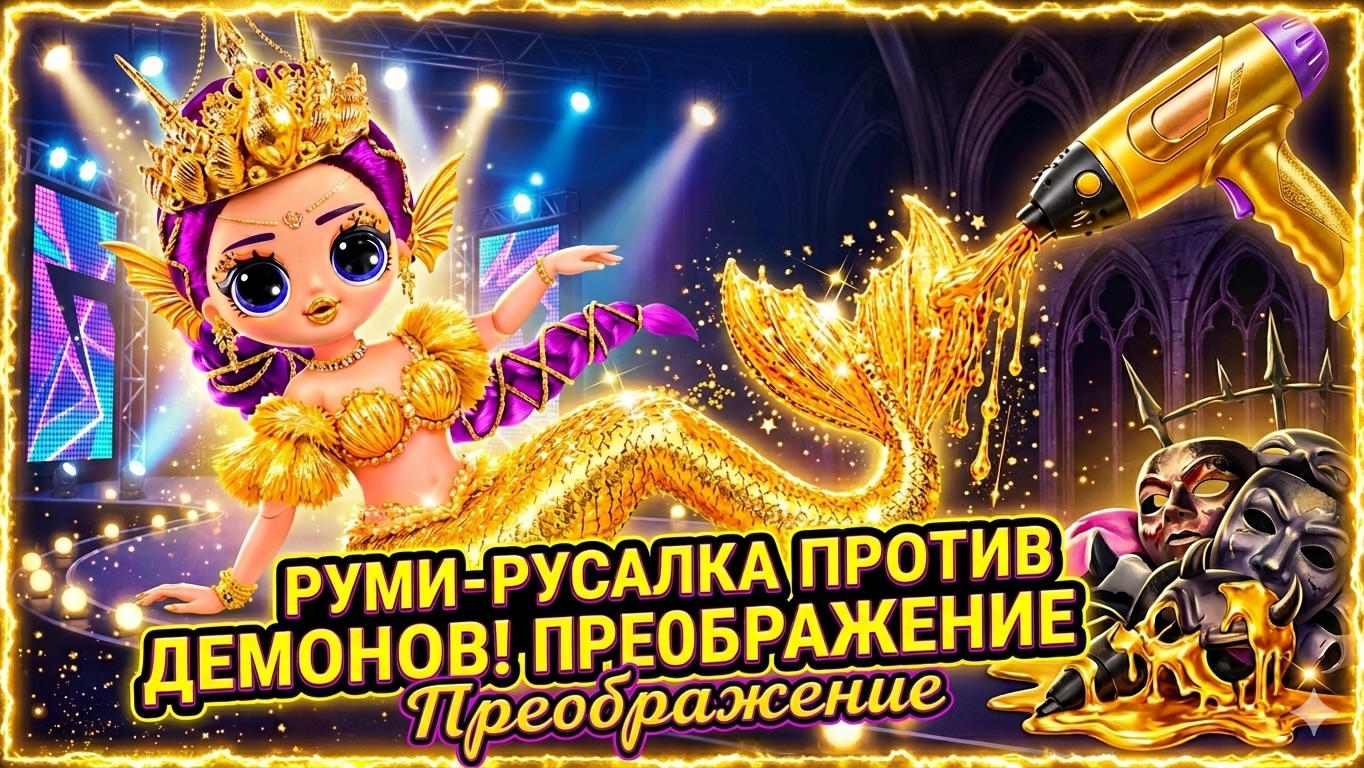 Преображение Руми в Русалку! Поделки в стиле K-Pop Demon Hunters! Куклы ЛОЛ ОМГ!