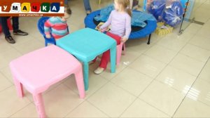 183. 2025# Детский столик квадратный, стульчик пластмассовые