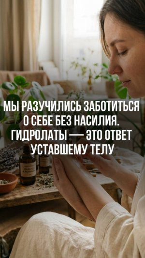 Мы разучились заботиться о себе без насилия.Гидролаты- это ответ уставшему телу Др.Ульвия Голденбрук