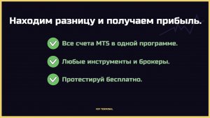 Терминал для трейдинга. Находим разницу и получаем прибыль. Бесплатный тест.