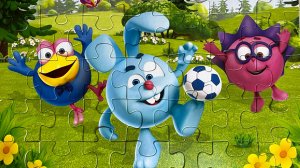 🧩 ПАЗЛ СМЕШАРИКИ: Собираем Кроша и Ежика! ⚽ | Развивающая игра | Малышкин мир