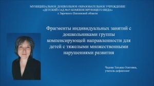 Фрагменты индивидуальных занятий