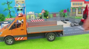 Полиция, пожарная бригада, экскаватор, грузовик, Lego, автомобили, детские игрушки для детей