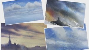 Как рисовать небо акварелью. 4 примера