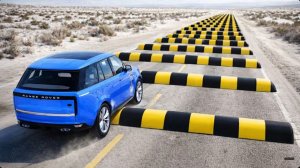 Автомобили против 100 лежачих полицейских: Безумный челлендж #10 в BeamNG Drive!