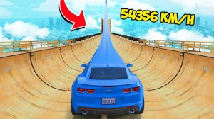 СПУСК БЕЗ ТОРМОЗОВ ПО МЕГА ТРАМПЛИНУ В ГТА 5 - ЭКСПЕРИМЕНТ В GTA 5