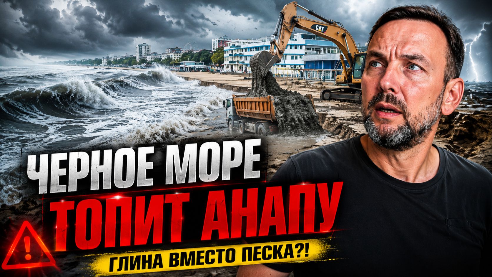 ЧЕРНОЕ МОРЕ ТОПИТ АНАПУ! Зачем ЗАВОЗЯТ ПЕСОК С ГЛИНОЙ?