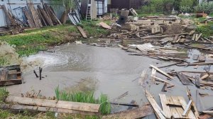 2-й день работ закончен, засыпать пруд