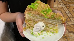 Торт НАПОЛЕОН, веселые зайчата на весенней полянке.🐇🐇🌿☘️