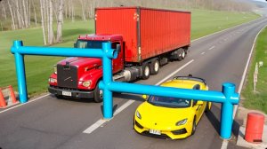 Автомобиль против низких труб: ЭКСТРЕМАЛЬНЫЙ челлендж #4 в BeamNG Drive
