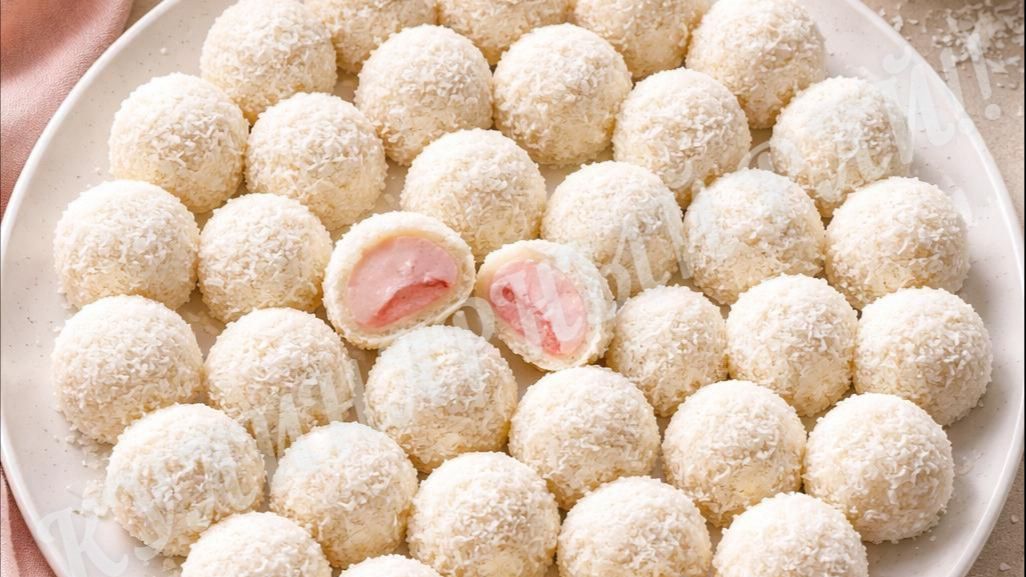 😋 Тающие во рту шарики за 10 минут с клубникой и кокосом 🍓🥥😍🍑