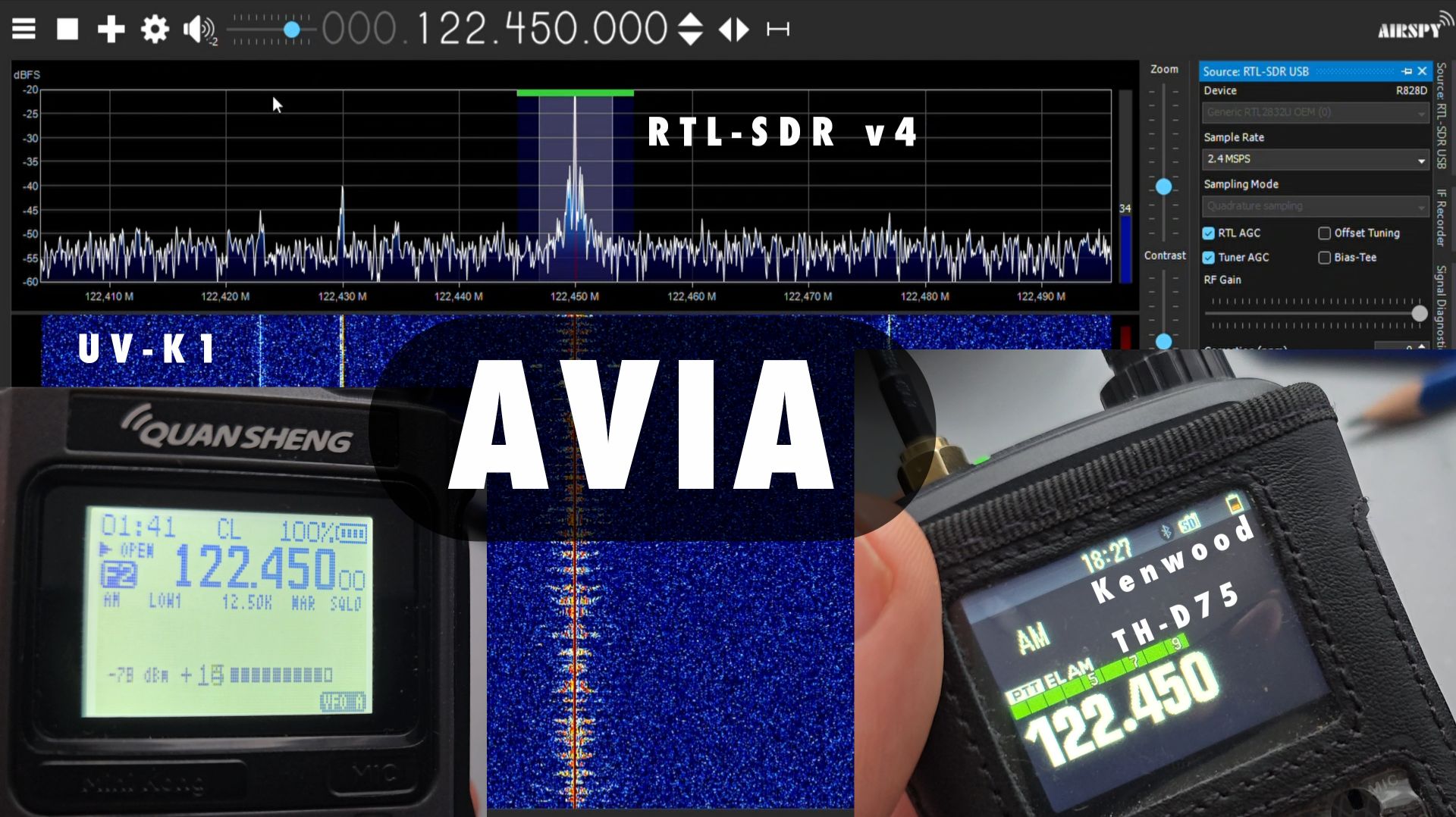 Сравниваем QuanSheng UV-K1, Kenwood TH-D75 и RTL-SDR V4 на авиа диапазоне смотреть онлайн
