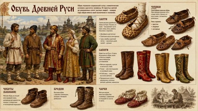 Какую обувь носили в Древней Руси?