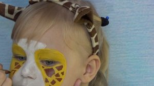 Алиса ЖИРАФ делаем аквагрим макияж для детей GIRAFFE face painting makeup for kids