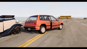 BeamNG Drive — Машины против старой трюковой трассы с прыгающими автобусами