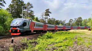 ЭП2ДМ 0309 сообщением Белоостров - Санкт-Петербург на перегоне Белоостров - Сестрорецк
