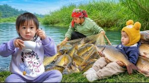Увлекательная рыбалка с моим сыном на реке. Торговля на рынке капустой. Купила свинины. Семья Дуонг