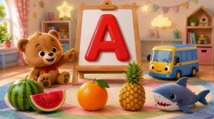 Учим букву А — песенка для малышей | алфавит для детей | учим буквы через музыку