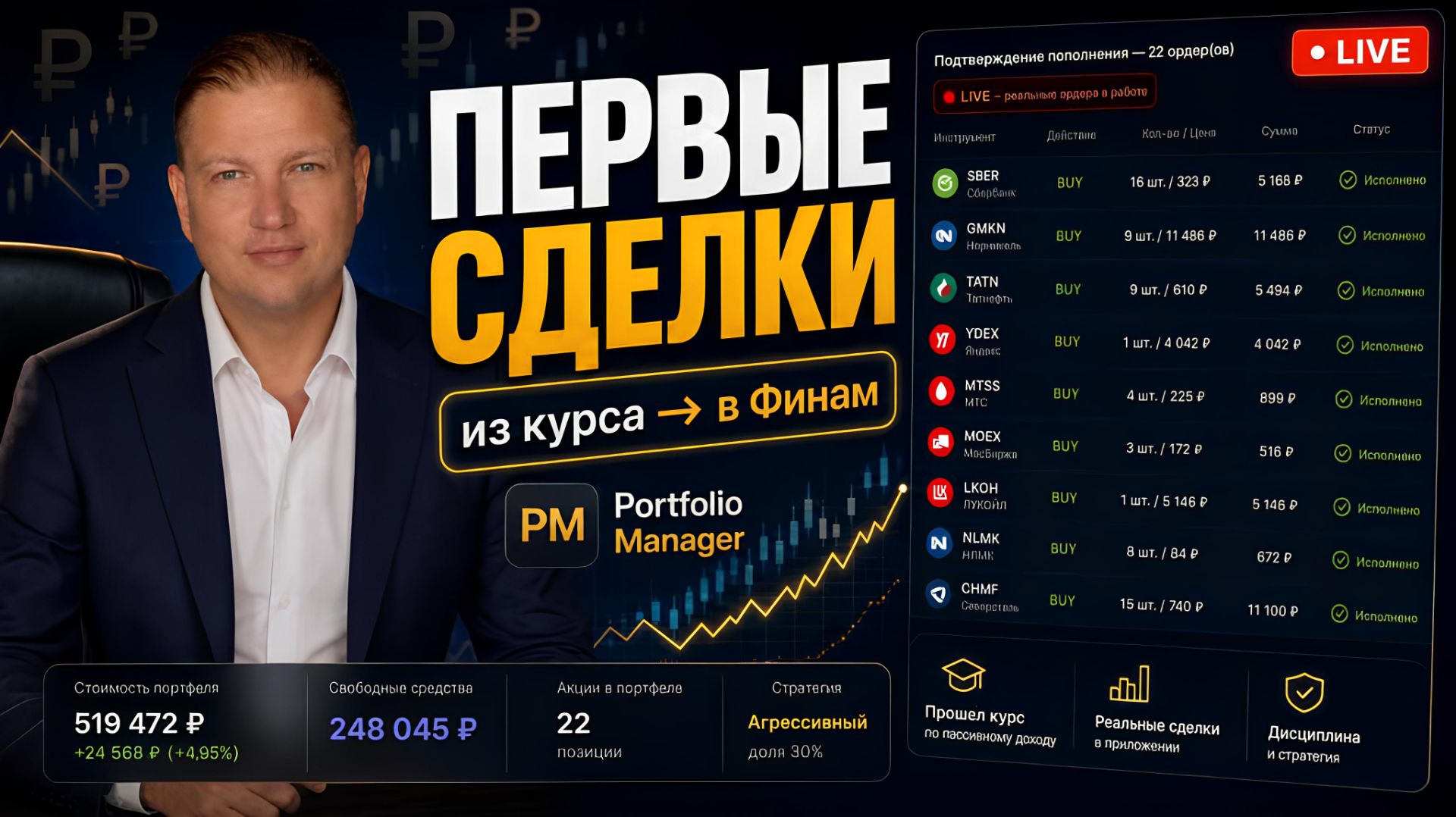 Portfolio Manager: дашборд, пополнение и ребалансировка портфеля смотреть онлайн