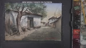 Как нарисовать акварелью деревенскую улочку