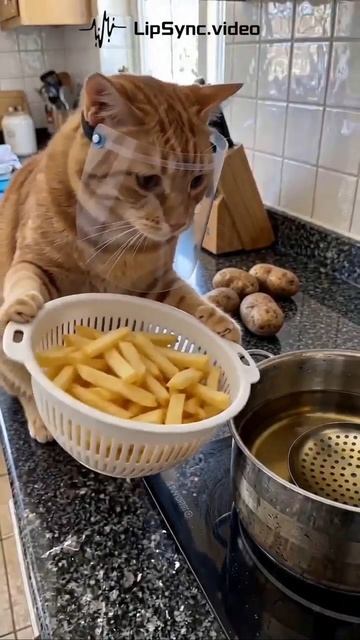Кот-повар: домашние чипсы от шеф-мяуфа 🐱🍟