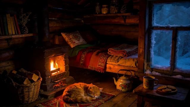 Я заснул через несколько минут… Уютная зимняя ночь в хижине с камином, метелью и спящим котом