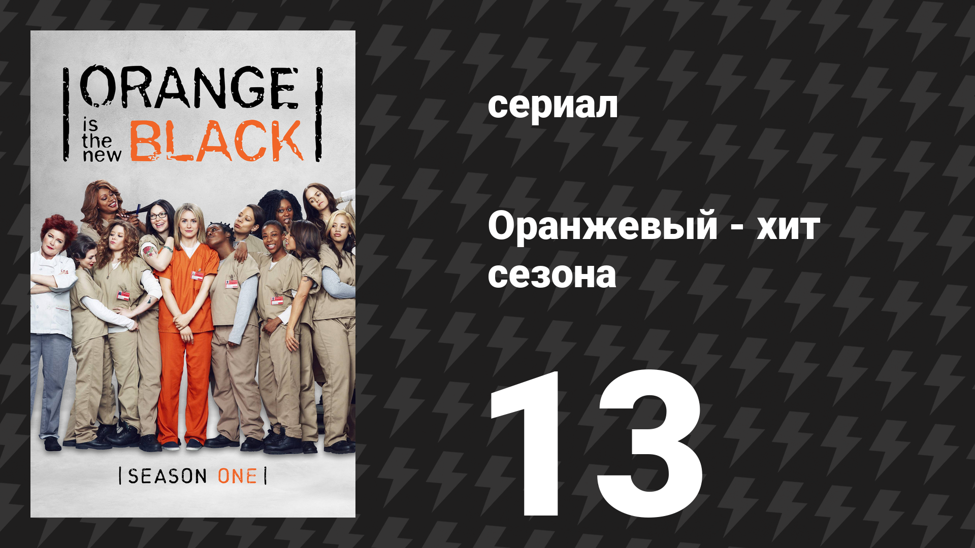 Оранжевый — хит сезона 1 сезон 13 серия «Безумие не исправить» (сериал, 2013)