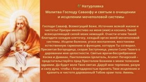 Молитва Господу Саваофу и святым о очищении и исцелении мочеполовой системы.