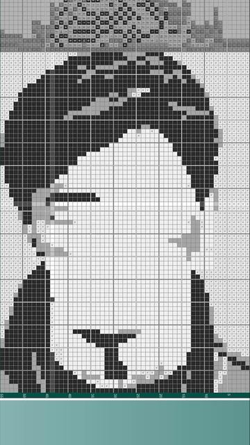 Александр Збруев - (Alexander Zbruev) [★★★★] 75х55 чёрно-серый японский кроссворд #pixelart