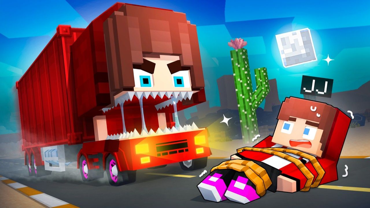 Джей-Джей против грузовика Cursed GIRL — Майзен Анимация Minecraft