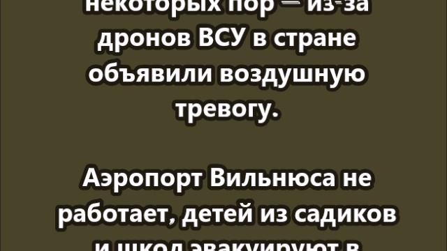 Утро в Литве — из-за украинских дронов объявлена воздушная тревога