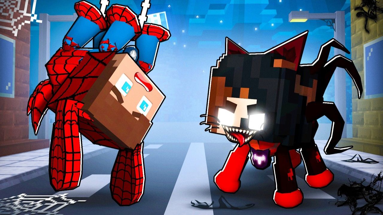 Собака JJ SPIDER и кот VENOM — История любви — Майзен Анимация Minecraft
