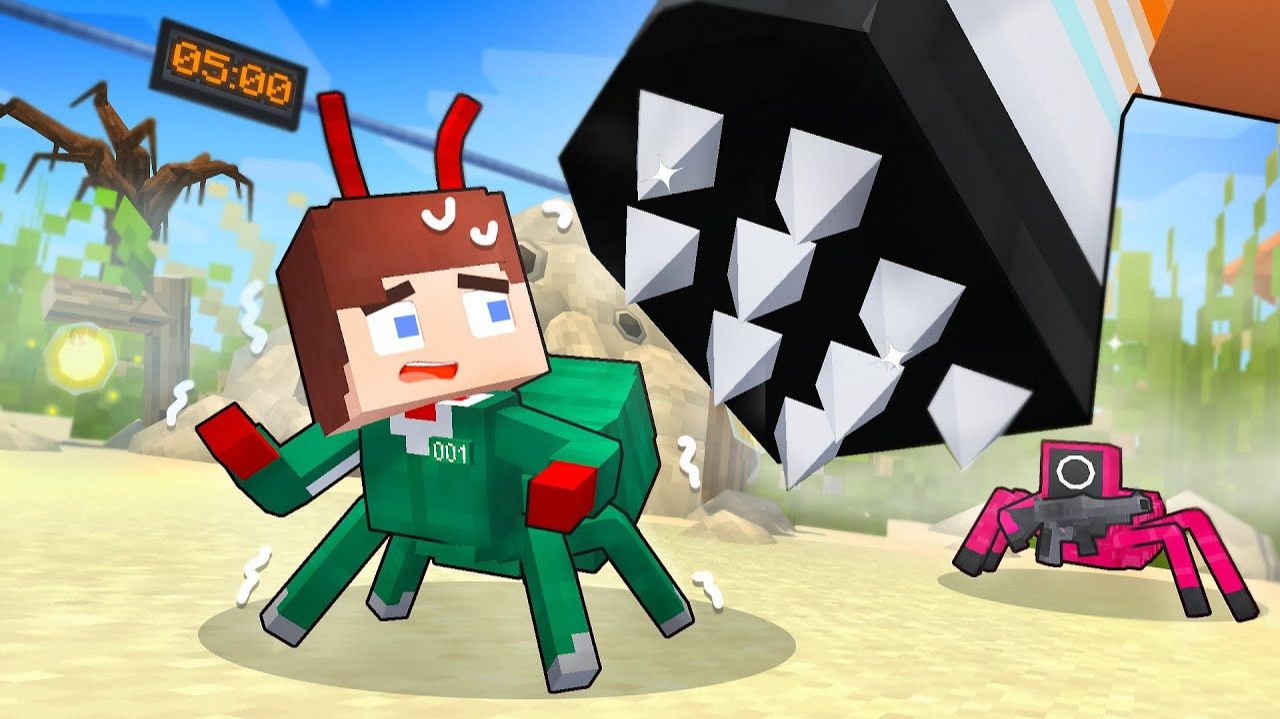 ИГРА JJ ANT Vs SQUID — Maizen Minecraft Анимация