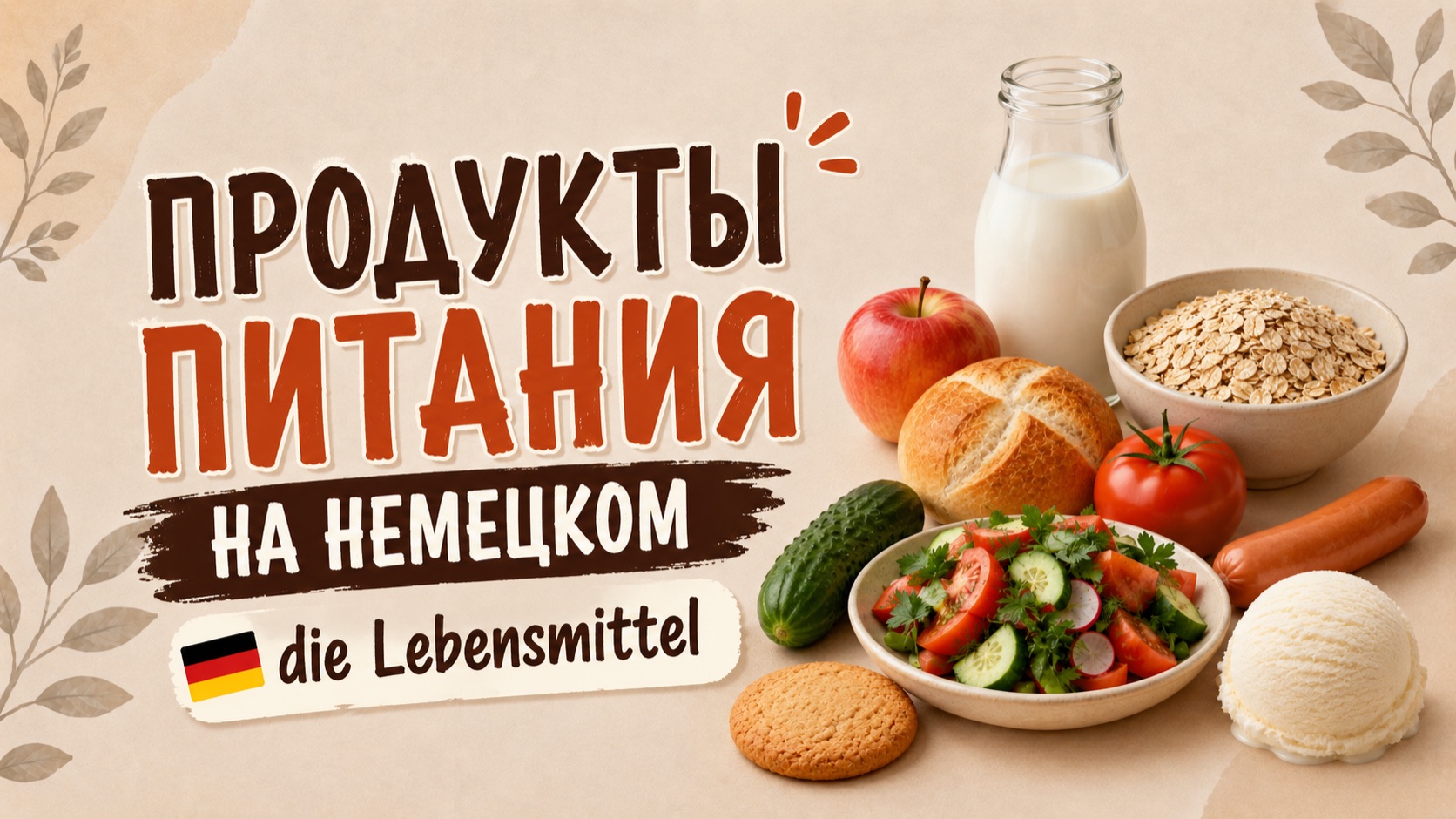 Еда и напитки на немецком | Essen Und Getränke