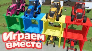 МУЛЬТИКИ ПРО ТРАКТОРЫ И ГРУЗОВИКИ ДЛЯ ДЕТЕЙ 🚜 КАТАЕМСЯ НА РАЗНОЦВЕТНЫХ МАШИНКАХ ПО ГОРКАМ №4