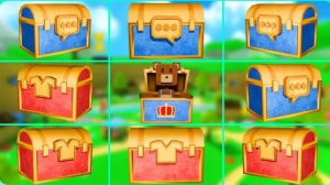 Поис красных и синих сундуков с нарядами и эмоциями в Super Bear Adventure🐻