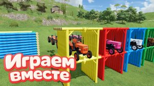 МУЛЬТИКИ ПРО РАЗНОЦВЕТНЫЕ ТРАКТОРЫ И МАШИНКИ НА ФЕРМЕ ДЛЯ ДЕТЕЙ 🚜 ГОНКИ МАШИНОК ДЛЯ ДЕТЕЙ №3 🚜