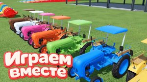 МУЛЬТИКИ ПРО ТРАКТОРЫ И ГРУЗОВИКИ ДЛЯ ДЕТЕЙ 🚜 КАТАЕМСЯ НА РАЗНОЦВЕТНЫХ МАШИНКАХ ПО ГОРКАМ №2