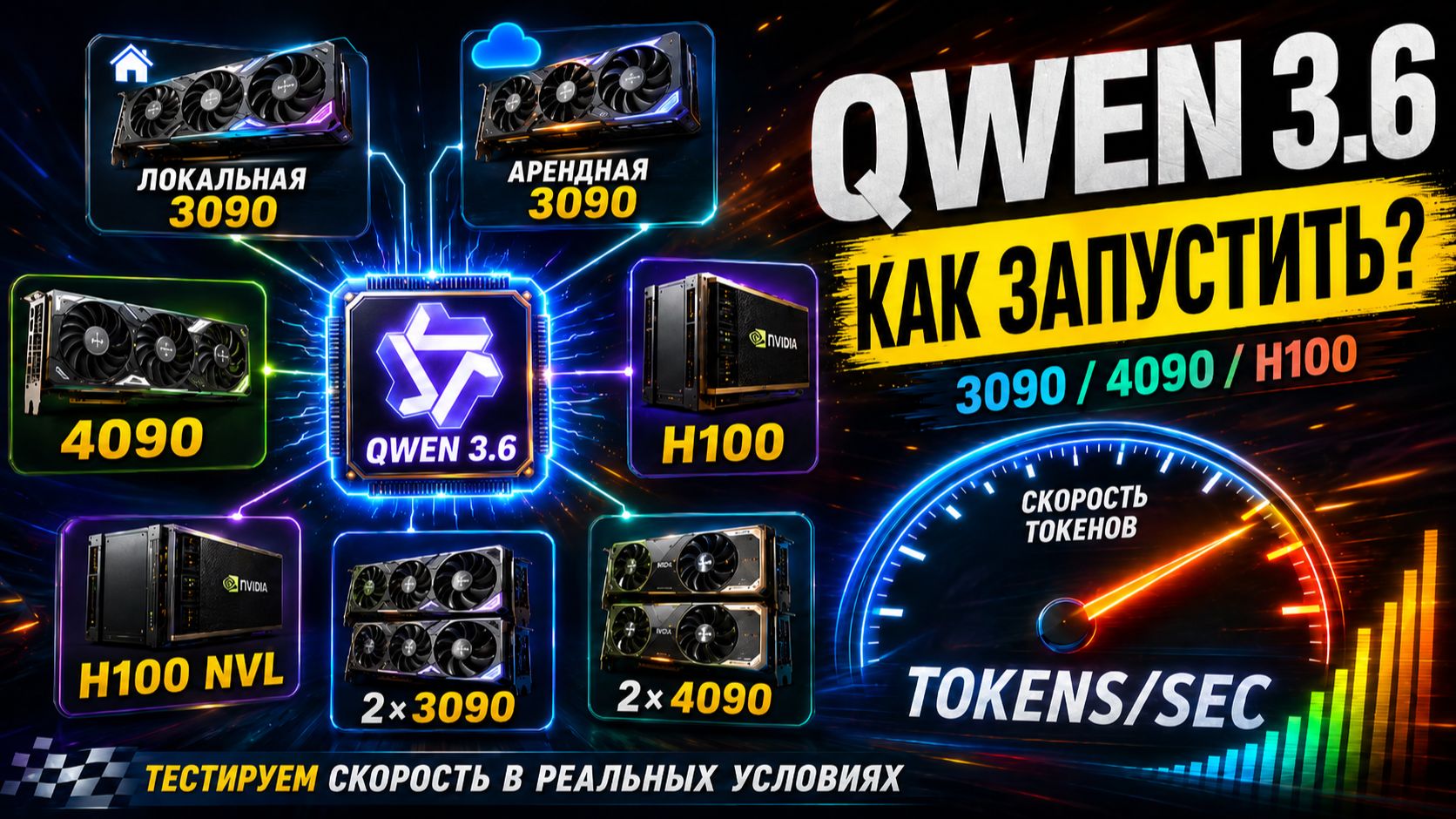 Запуск Qwen3.6 на разных видеокартах  результаты