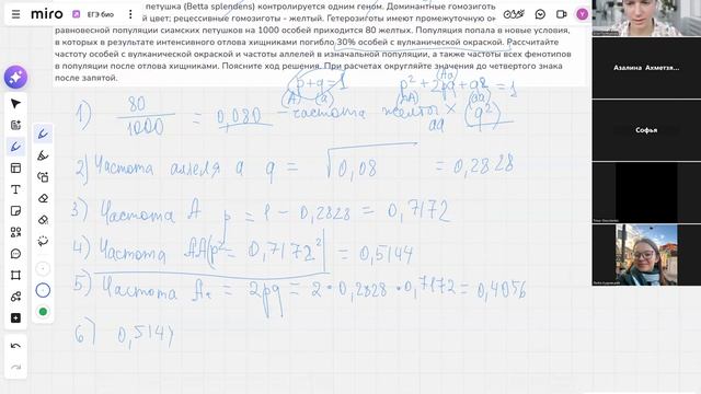 Задача на Х-В. Вымирание части популяции смотреть онлайн