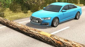 Автомобили против упавшего дерева: Безумный челлендж #6 в BeamNG Drive!