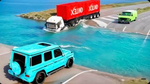 Автомобили против глубокой воды: Безумный челлендж #8 в BeamNG Drive!