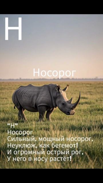 Буква Н Носорог