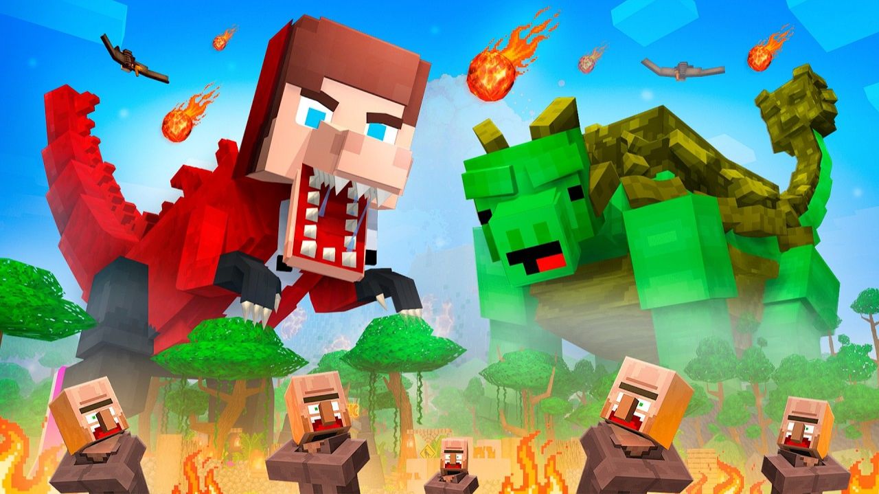 Джей-Джей и Майки становятся ДИНОЗАВРАМИ — Мейзен Анимация Minecraft