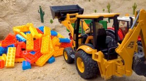 Строим мост из LEGO для автомобилей и строительной техники.