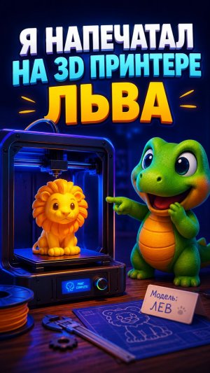 Я напечатал на 3D принтере льва